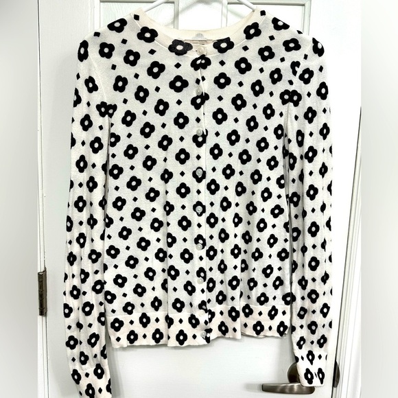 Black & white patterned cardigan, sweater from loft, size small - Picture 1 of 8